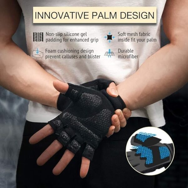 ATERCEL Workout Gloves for Men and Women, Exercise Gloves for Weight Lifting, Cycling, Gym, Training, Breathable and Snug fit - Image 4