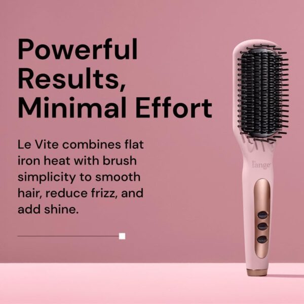 L'ANGE HAIR Le Vite Straightening Brush | Heated Straightener Flat Iron for Smooth, Anti Frizz Hair | Dual-Voltage Electric Brush Straightener | Hot Brush for Styling - Image 3