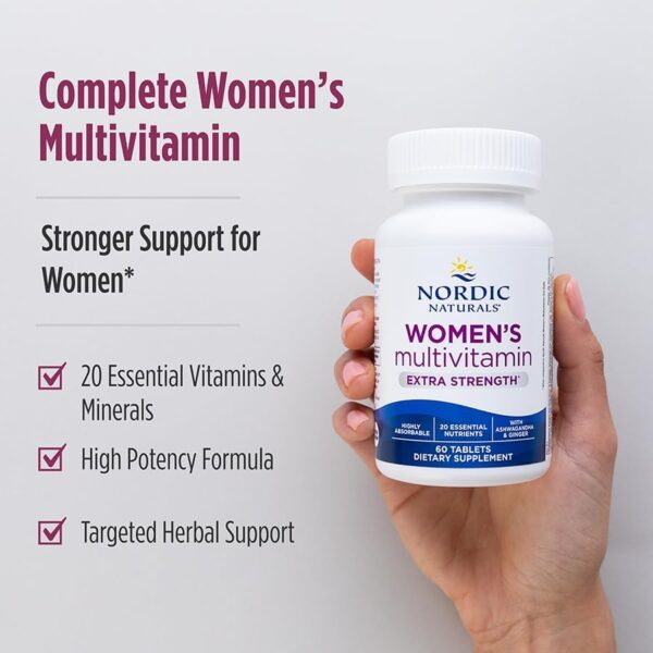 Nordic Naturals Women’s Multivitamin Extra Strength - Skin, Hair, Energy, & Bone Support - Immunity Supplement - 20 Essential Nutrients - 60 Tablets - 30 Servings - Image 8