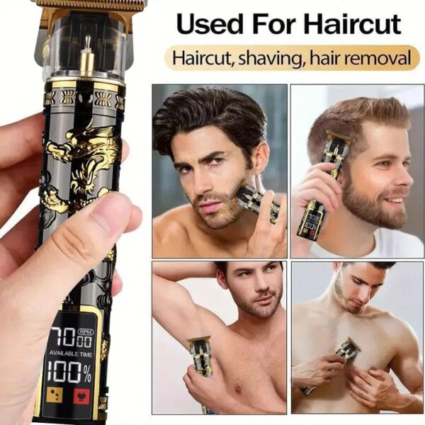 Hair Clippers 3-Piece Men's Professional Cordless Haircutting Set with LED Display, Trimmer, Shaver, Beard Clipper - Gift for Man - Image 8